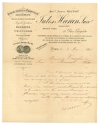 1896 French medical business letter with decorative Jules Haran letterhead, Paris