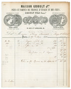 1862 Maison Groult French food invoice with illustrated Napoleon III letterhead