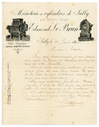 Antique French business letter with illustrated Sully flour mill letterhead, 1901