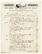 Handwritten Guépet coachbuilder account from Chalon-sur-Saône, 1866