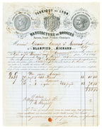 Antique Lyon invoice for candles, soaps and chemical products dated 1865