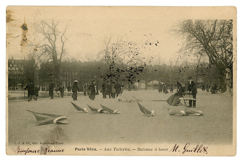 Paris Vécu – Model Boats at the Tuileries – Antique French Postcard