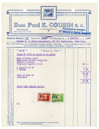 1930 Buick Brussels Invoice & Envelope – Madame de Selys-Longchamps