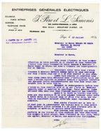 1921 Electrical Installation Letter & Philips Envelope – Selys Longchamps Archive