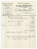 1928 Construction Materials Account – Joseph Degesves Ciney – Selys Longchamps Archive