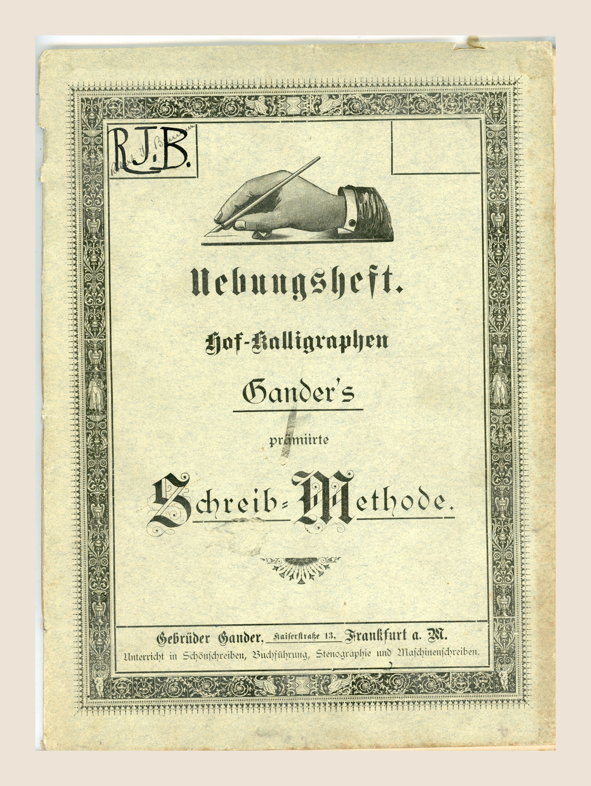1904 German Calligraphy Exercise Book – Gander Writing Method – Frankfurt