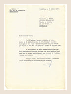 Signed 20 July 1967 letter from Alexis Dubois thanking G Buyse following his retirement from Belgian Customs