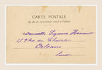 Reverse of antique Bergeret letter A postcard with handwritten address to Suzanne Hénault in Orléans and natural age-related marks.