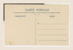 Reverse of antique French Bergeret postcard L’Espérance, showing unused correspondence and address sections in blue printing, early 20th century.