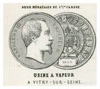 Close-up of Napoleon III medals on Maison Groult illustrated letterhead