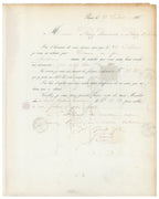 Handwritten business correspondence accompanying Maison Groult invoice, Paris 1862
