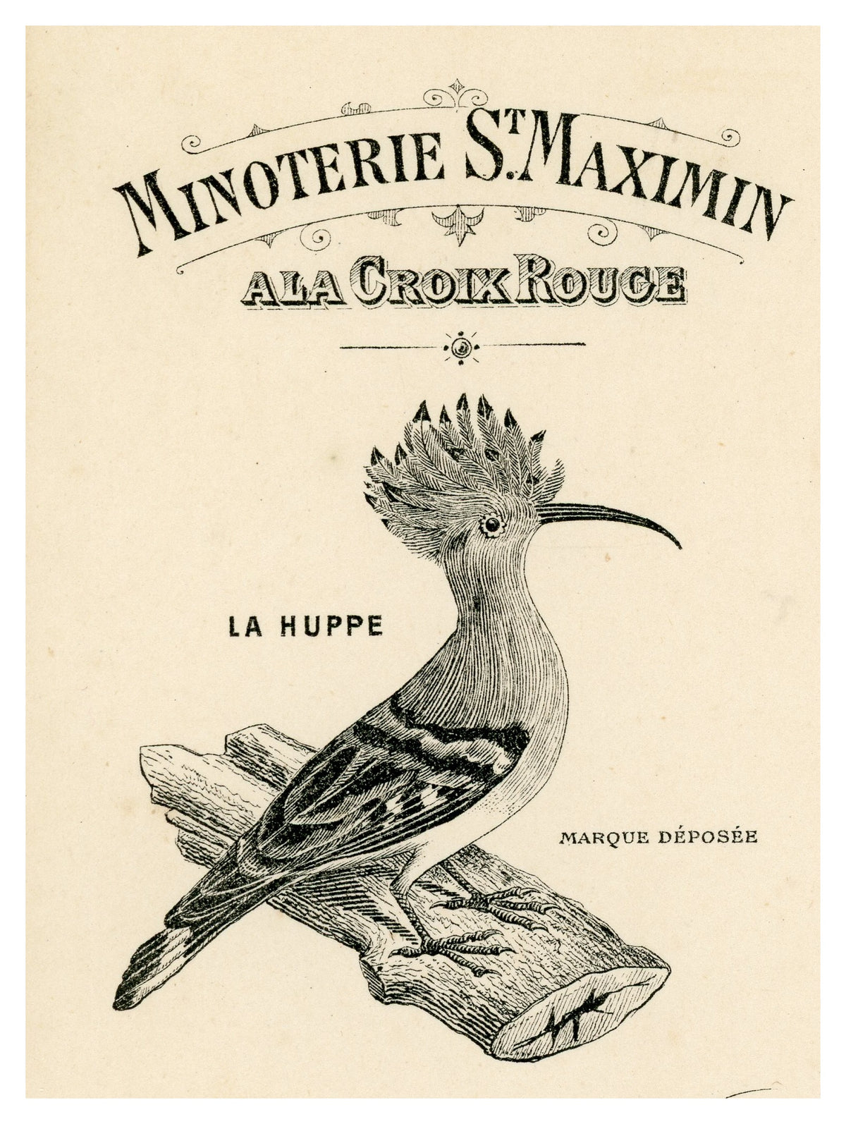 Illustrated Auphan & Fournatoire flour mill letterhead with hoopoe bird trademark, Marseille 1891