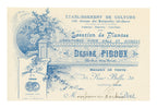 Close-up of Pierre Pidoux blue floral horticultural letterhead, Paris 1915