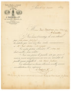 1869 French business letter accompanying J. Zacherl & Cie tea invoice