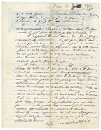 Original 1896 French marble business letter with elaborate illustrated factory letterhead