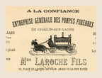 Illustrated Laroche Fils funeral services letterhead with horse-drawn hearse, 1896
