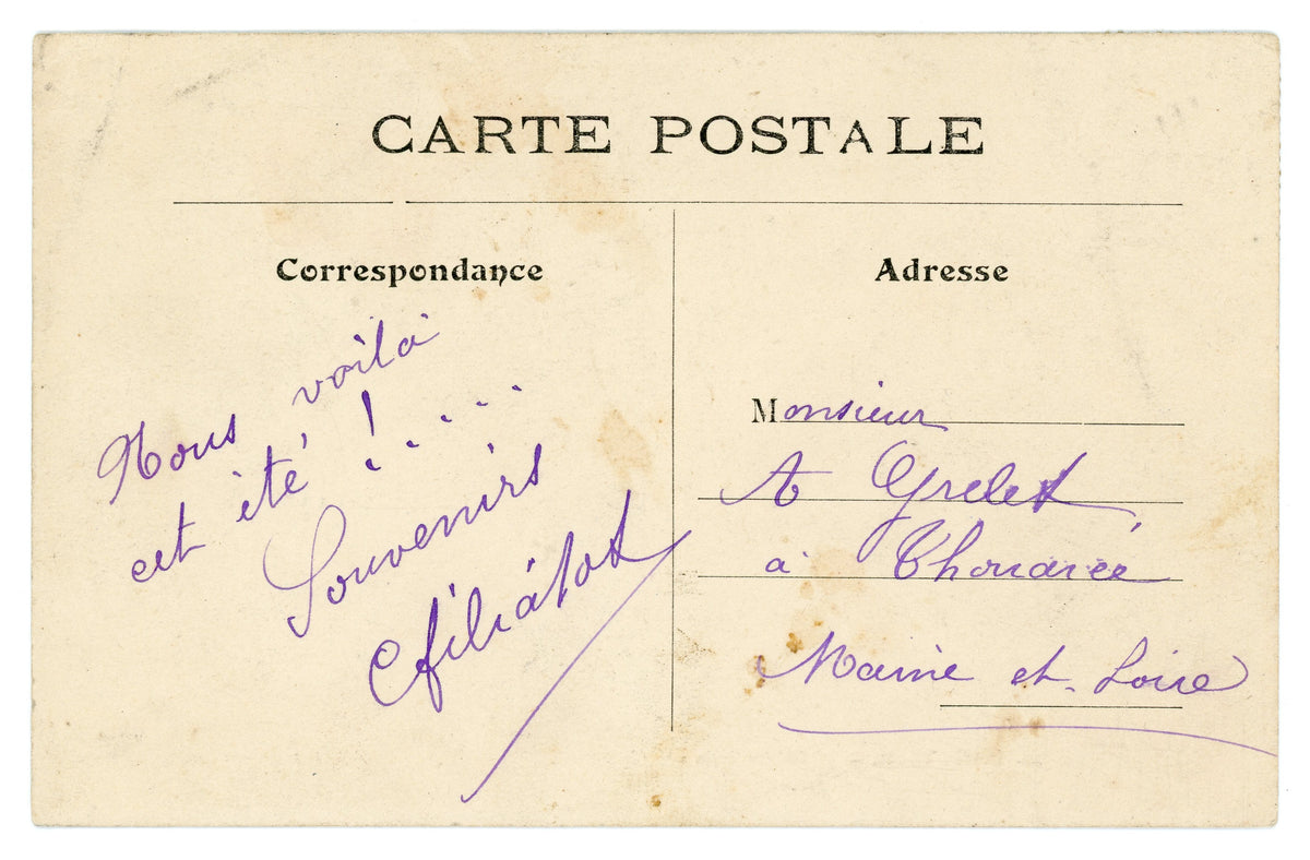 Paris Vécu – Modern Style, Early Automobile in Paris – Antique French Postcard