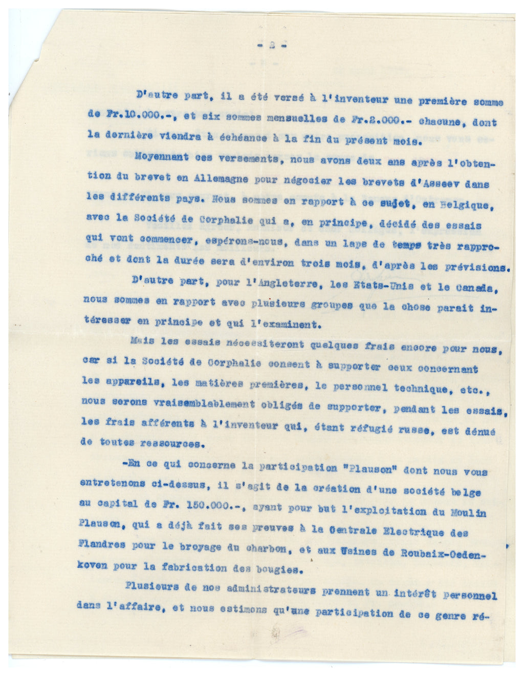 1925 Belgian Industrial Research Letter & Banque d’Outremer Receipt – Selys Longchamps Archive