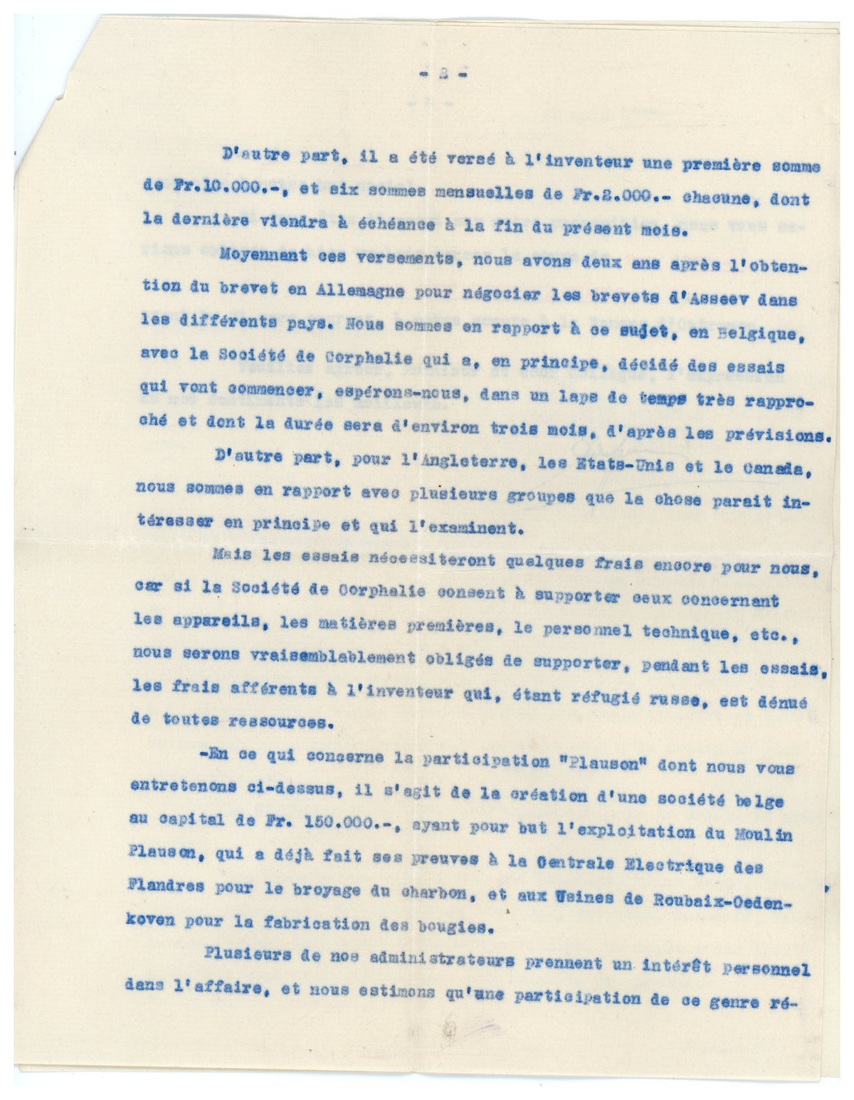 1925 Belgian Industrial Research Letter & Banque d’Outremer Receipt – Selys Longchamps Archive