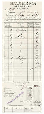 1920 Brussels Game Market Letter & Auction Invoice – Selys Longchamps Archive