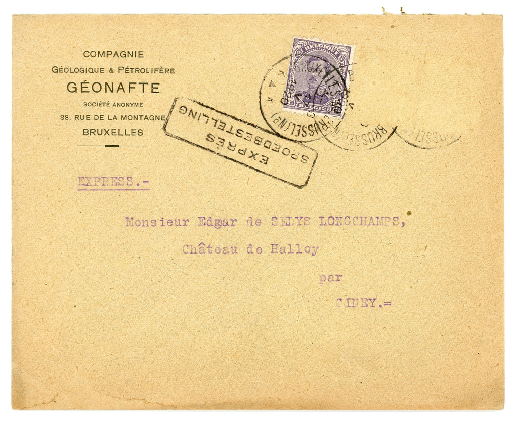 1920 Géonafte Geological & Petroleum Company Letter – Selys Longchamps Archive