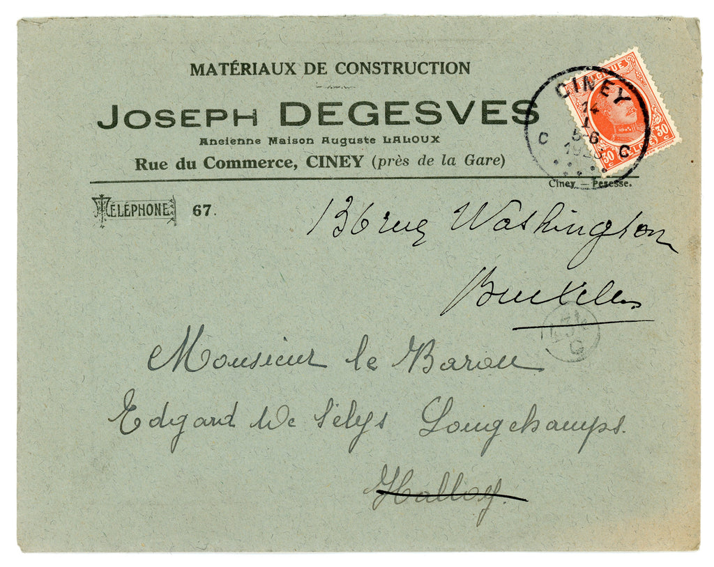 1928 Construction Materials Account – Joseph Degesves Ciney – Selys Longchamps Archive