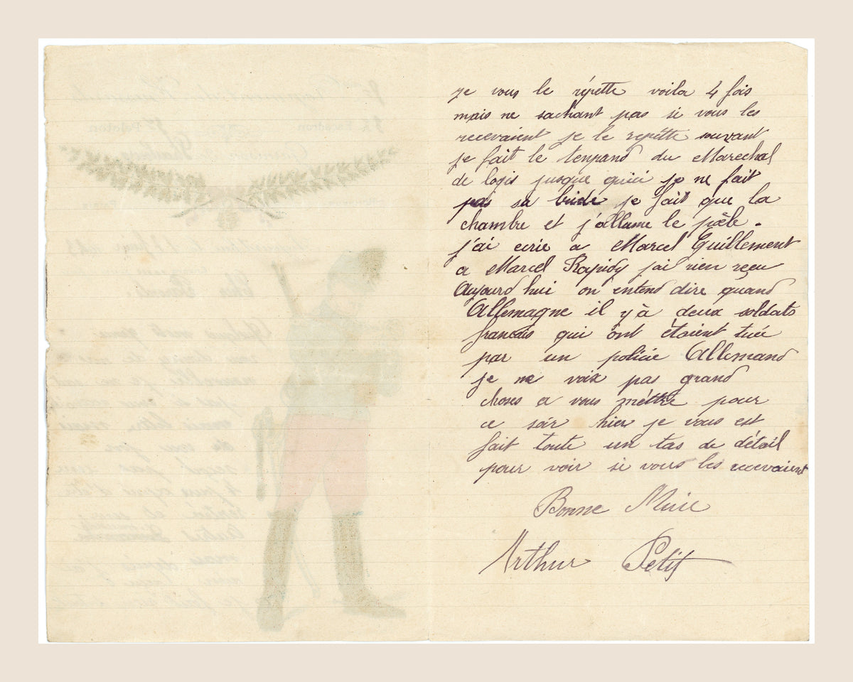 1913 French 7th Hussars Letter – Illustrated Strasbourg Military Stationery