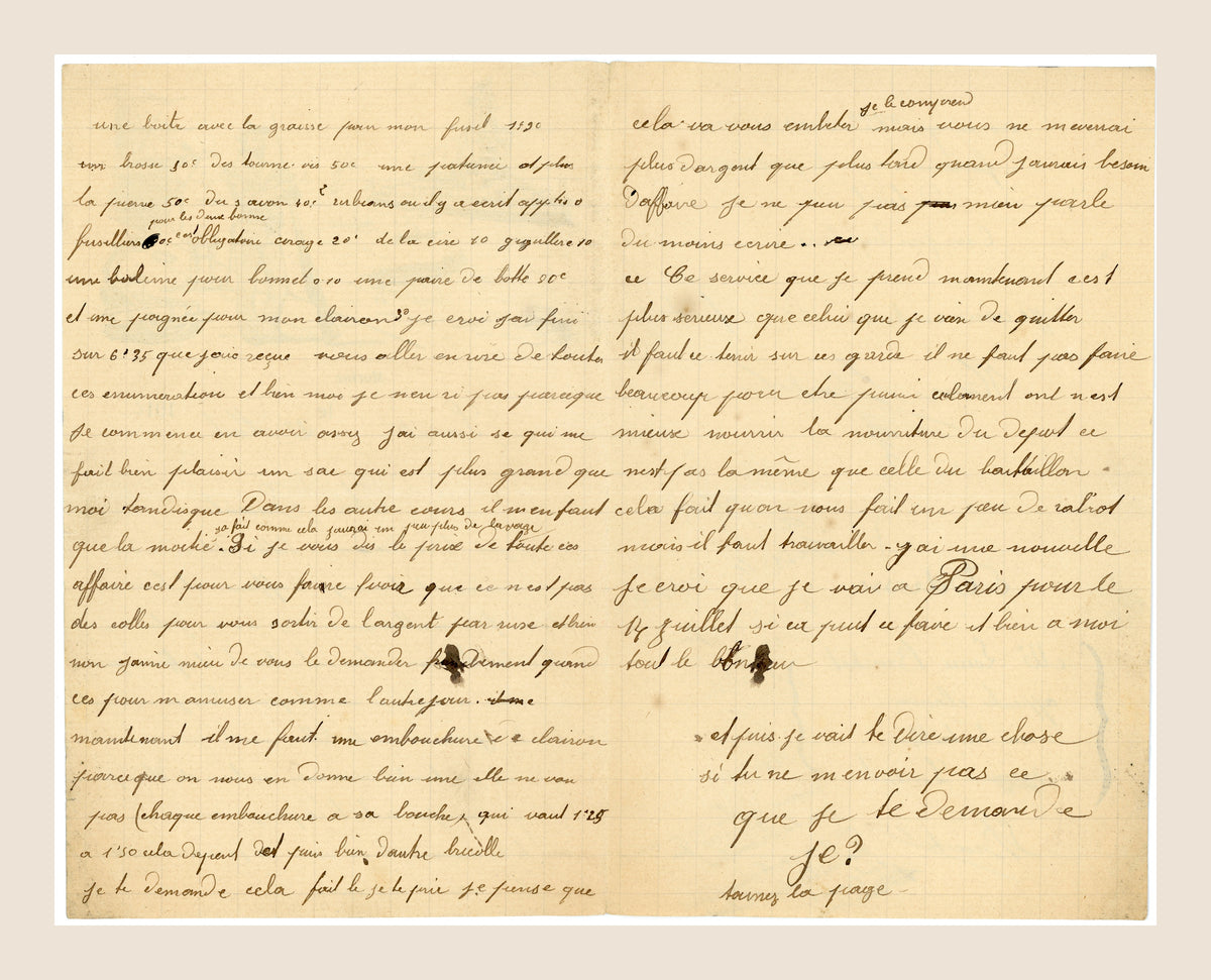 1912 French Naval Letter – Lorient – Illustrated “Marine” Stationery