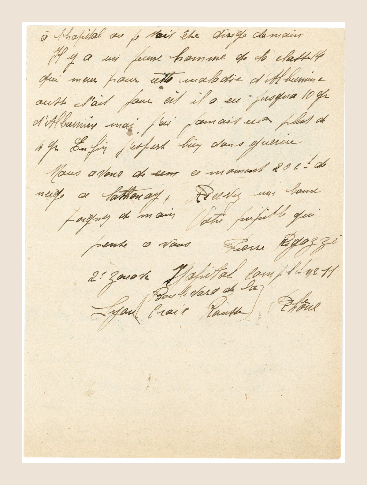 Early 20th Century French Military Letter – Le Foyer du Soldat, Camp de Sathonay