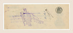 Reverse of 1902 French bill of exchange from Lyon with endorsements, signatures, bank stamps and 5-centime fiscal stamp