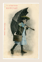 Unused reverse of antique French Bergeret Le Petit Trottin postcard number 2, showing original address lines and early 1900s paper patina.