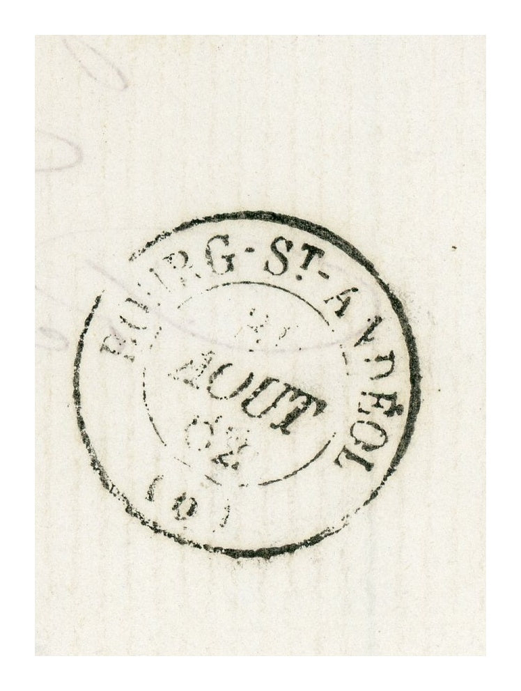French postal cancellation on Maison Groult business correspondence, Paris 1862