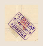 Purple French fiscal stamp on Minoterie de la Méditerranée invoice, 1917