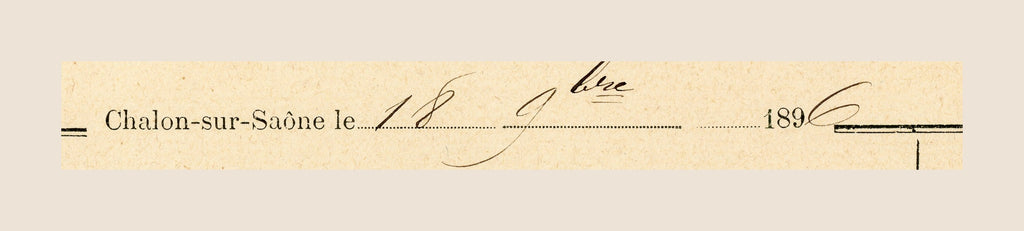 Close-up of handwritten entries on 1896 French funeral services invoice