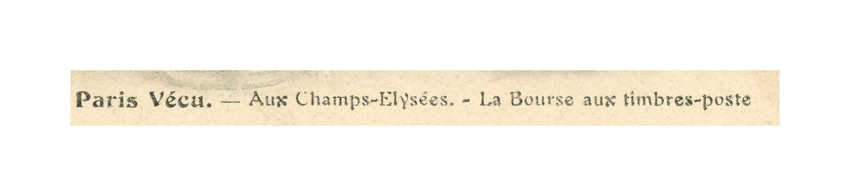 Paris Vécu – La Bourse aux timbres-poste, Champs-Élysées – Antique French Postcard