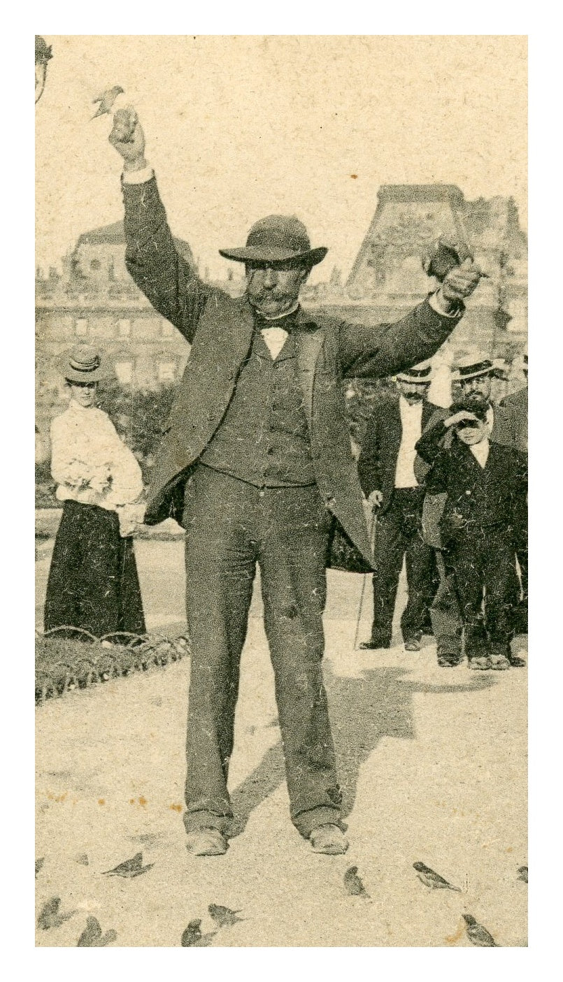 Paris Vécu – Bird Charmer at the Tuileries – Antique French Postcard