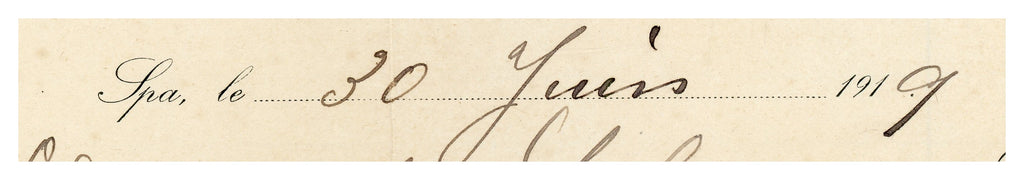 1919 English Tailor Invoice from Spa – P. Slangen – Selys Longchamps Archive