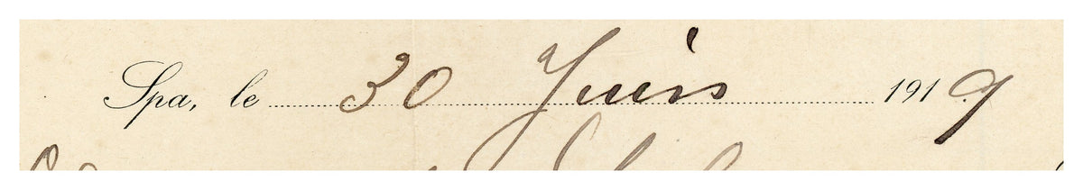 1919 English Tailor Invoice from Spa – P. Slangen – Selys Longchamps Archive