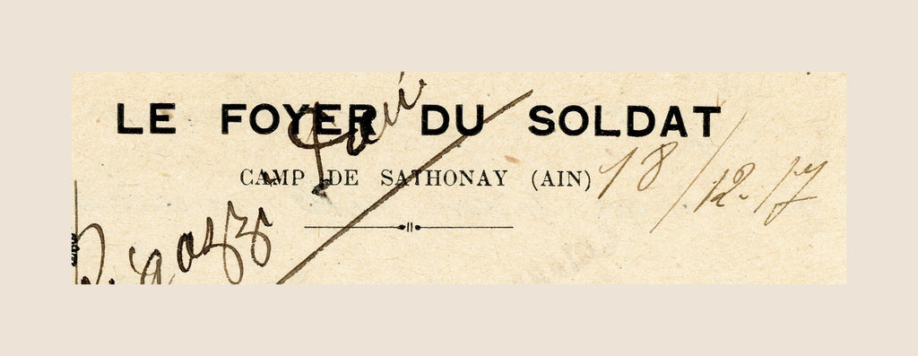 Early 20th Century French Military Letter – Le Foyer du Soldat, Camp de Sathonay