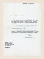 1. Signed 14 March 1966 letter from Alexis Dubois thanking G. Buyse for his Order of the Crown promotion