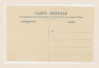 Unused reverse of antique French Bergeret postcard La Foi, featuring original blue printed postal layout and blank address lines, circa 1905.