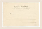 Unused reverse of an antique French Bergeret postcard with original printed address lines, aged paper and subtle marks from the early 20th century.