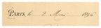Close-up of handwritten text on Jules Haran French business letter dated 1896