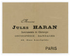 Second original Jules Haran business envelope from Paris, late 19th century
