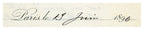 Close-up of handwritten French architectural trade correspondence dated 1896