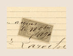 Detail of handwriting on antique Laroche Fils funeral invoice