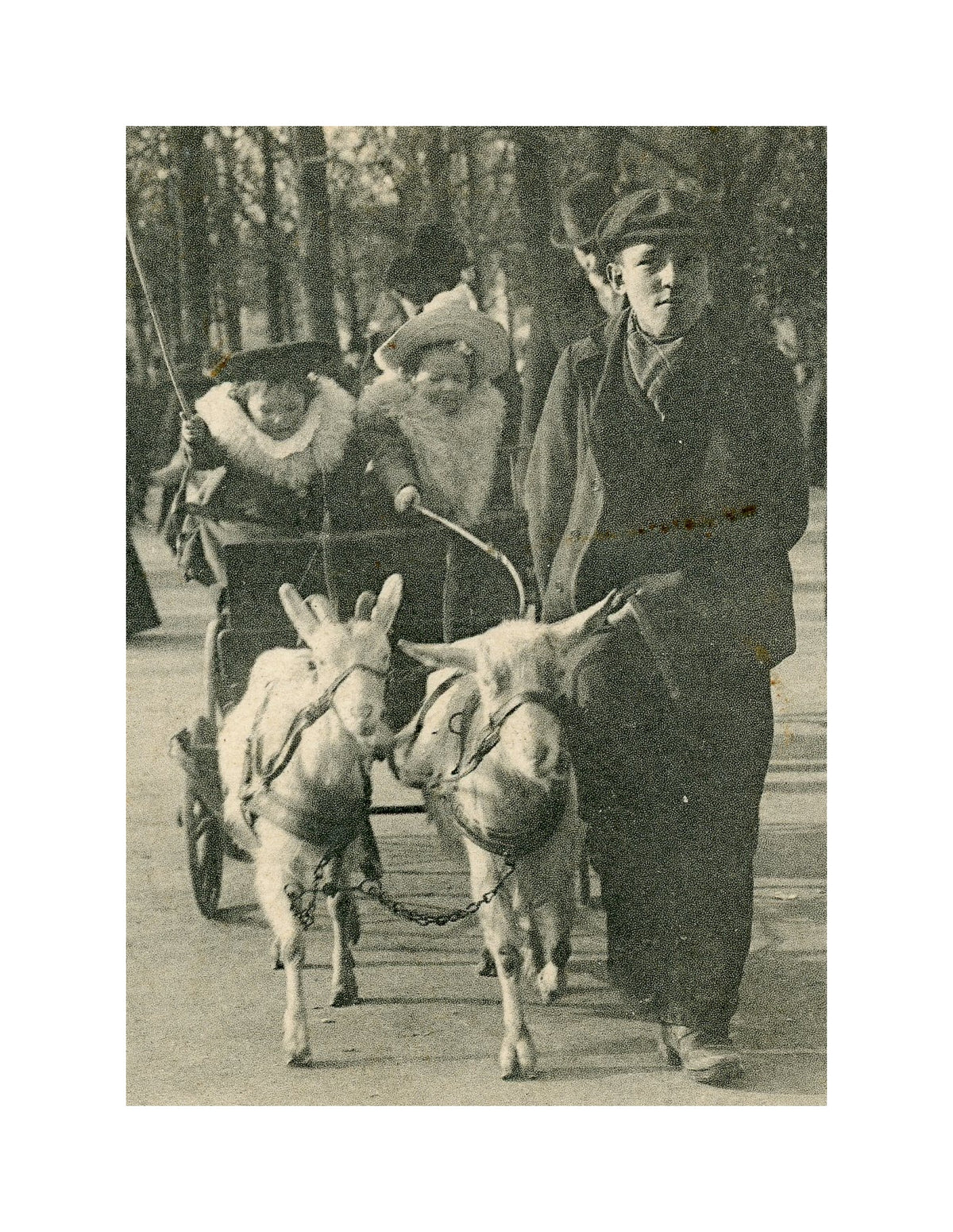 Paris Vécu – Aux Champs-Élysées, La Voiture aux Chèvres – Antique French Postcard