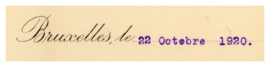 1920 Brussels Game Market Letter & Auction Invoice – Selys Longchamps Archive