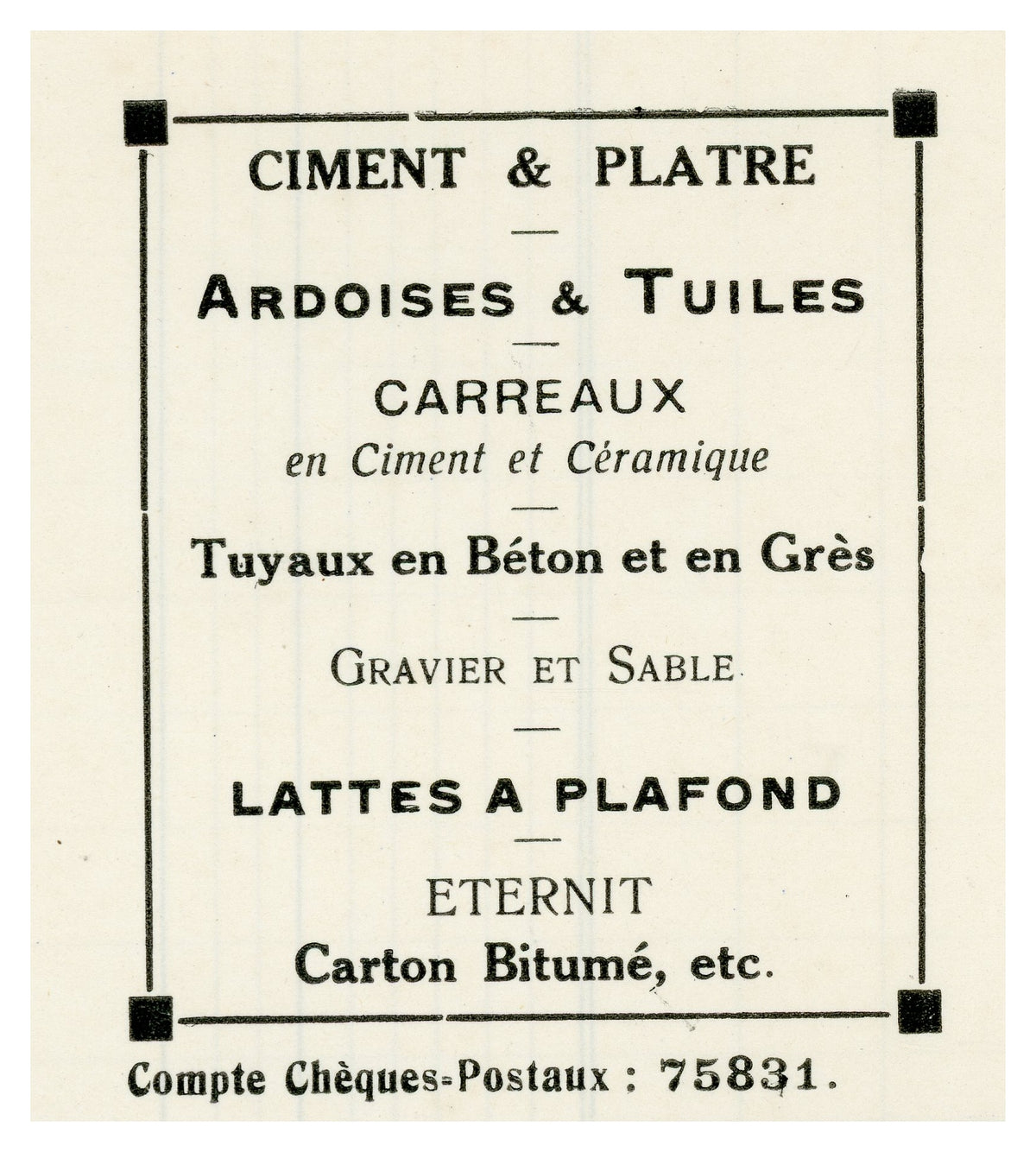1928 Construction Materials Account – Joseph Degesves Ciney – Selys Longchamps Archive