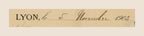 Close-up of handwritten date 5 November 1902 on an antique French bill of exchange from Lyon